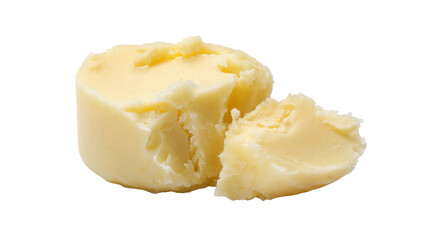 Soft isolated butter on transparent background with creamy texture and yellow color