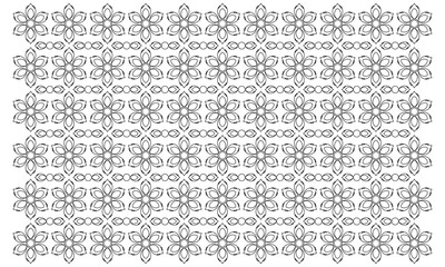 abstract pattern flower background vector with line art style and seamless repeat on white background. can be used for background or nature theme design elements