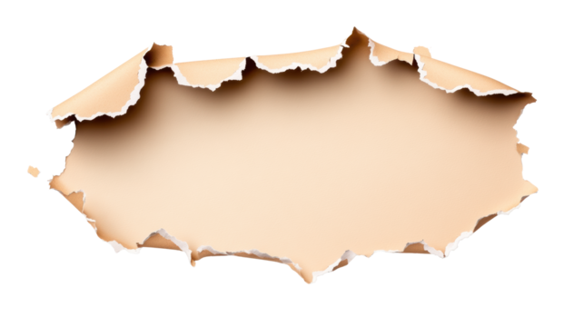 Torn Paper with Space for Text on Transparent Background