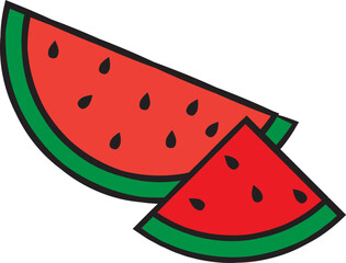 여름에 먹는 자른 수박 이미지