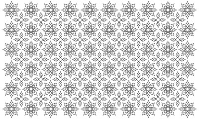 abstract pattern flower background vector with line art style and seamless repeat on white background. can be used for background or nature theme design elements