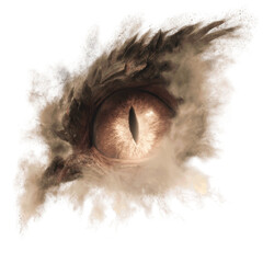 Mystical Dragon Eye in Smoke and Ash - Fantasy Art