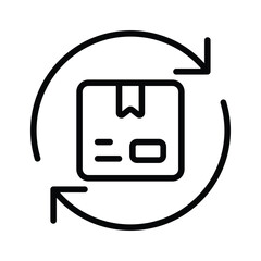 Catch as sight of this trendy glyph icon of return parcel policy