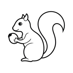 Adorable cartoon squirrel holding an acorn perfect for autumn designs children s books or nature themed projects