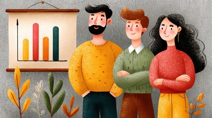 Couple analyzing business graph, strategic planning for investment and financial growth