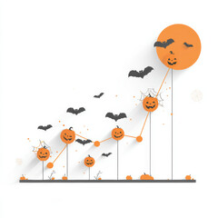 Growth of halloween spirit illustrated with pumpkins and bats in a cheerful design