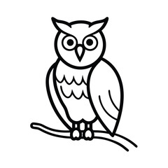 Majestic owl perched on a branch a detailed vector illustration of a wise owl resting on a tree branch