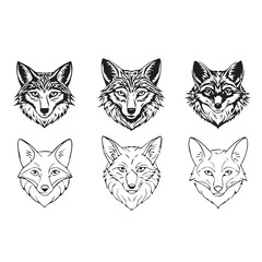 fox_face_group_vector_image