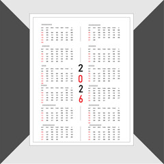 Modern calendar design 2026