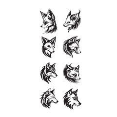 fox_face_group_vector_image