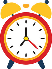 retro alarm clock flat vector