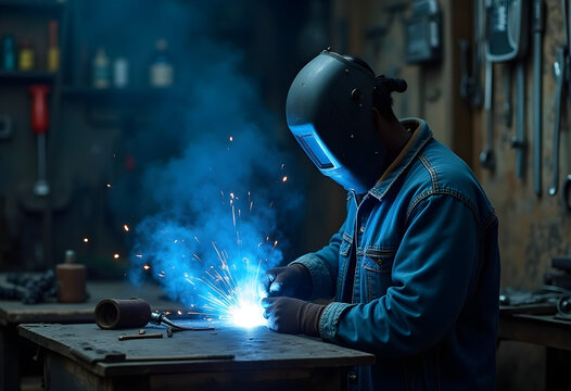 Un soudeur veille &agrave; chaque jointure, assurant la r&eacute;sistance de la structure finale.