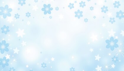 Magical night sky, a sparkling blue background with stars and butterflies