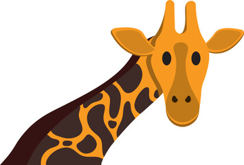 Fototapeta premium Giraffe Cartoon Illustration, Neck and Head of a Giraffe