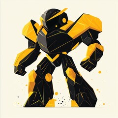 Yellow and black robot figure