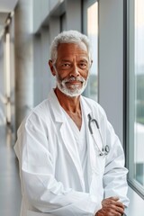 Confident Senior Doctor Portrait Professional Healthcare Medical Physician Hospital Clinic White Coat Experienced Male Doctor Medical Professional Health Worker Medical Staff Portrait man photo image 