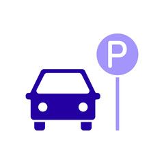 Icon a parking, isolated against a clean background.
