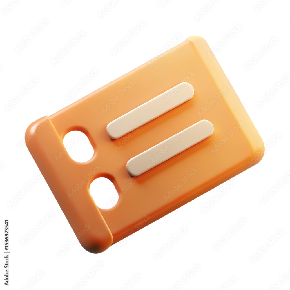 Poster peach orange 3d rendered icon representing a rate limit error code with two off white horizontal bar
