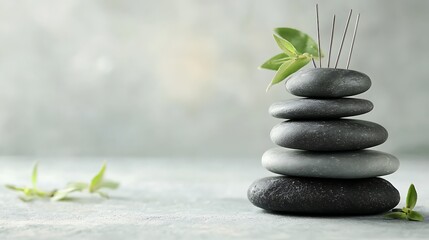 Obraz premium Stones and incense sticks on a white marble background. Zen concept