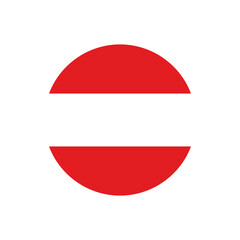 austria round flag , vector isolated on transparent background