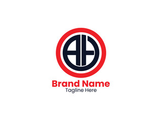 Letter AH, Vector AH logo, HA letter logo design. Initial letter HA uppercase monogram logo.