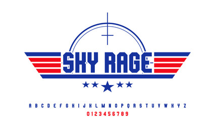 Military Air Force Style Logo with Wings and Bold Font