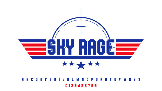 Military Air Force Style Logo with Wings and Bold Font