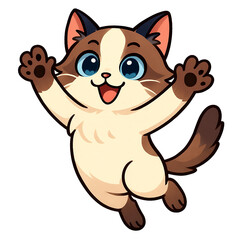 Obraz premium ジャンプする猫のイラスト｜Jumping Cat Illustration