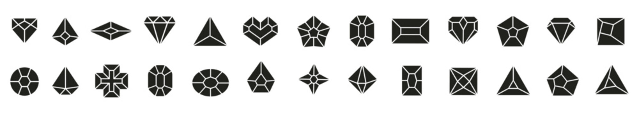 Diamonds vector icon set image
