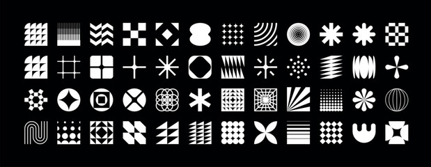 Collection of geometric and abstract shapes.