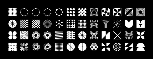 Collection of geometric and abstract shapes.