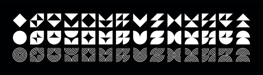 Collection of geometric and abstract shapes. Set of abstract symbols.