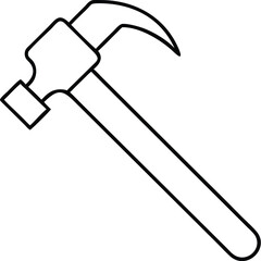 Simple line drawing of a claw hammer tool