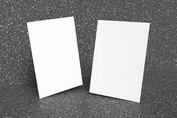 Minimalist A4 Paper Mockup on Terrazzo Surface