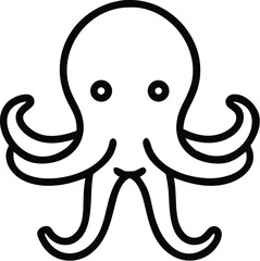 Simple line drawing of a cute cartoon octopus