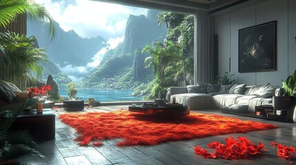 Tropical Getaway: Modern Living Room