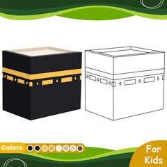 Coloring book for kids, Kaaba cartoon
