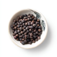 Aromatic Black Peppercorns in a Small Bowl A Close Up Studio Shot of Spice