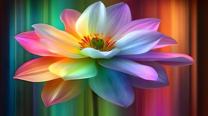 Fototapeta premium Vibrant Rainbow Lotus Flower Bloom Artistic Image