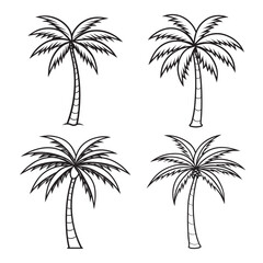 Fototapeta premium Tropical Palm Tree Illustrations Four Unique Designs for Your Projects