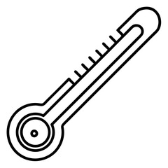 Minimal Thermometer Line Art Vector