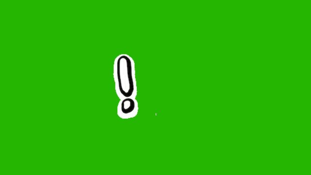 Exclamation on green screen