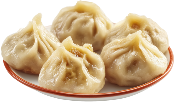 Delicious Steamed Dumplings on a Plate