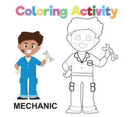 Coloring worksheet page. Educational printable coloring worksheet. Printable activity page for children 