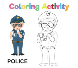 Coloring worksheet page. Educational printable coloring worksheet. Printable activity page for children 