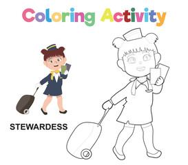 Coloring worksheet page. Educational printable coloring worksheet. Printable activity page for children 