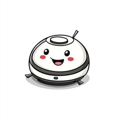 Obraz premium Cute cartoon robot vacuum cleaner