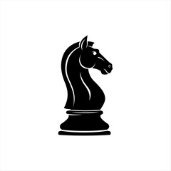 black chess knight vector