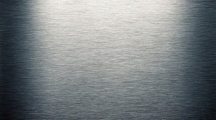Brushed stainless steel background with linear grain in silver, industrial kitchen surface.