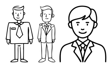 Vector Three Businessmen Illustrations in Suits
